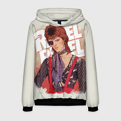 Толстовка-худи мужская David Bowie Rebel Rebel, цвет: 3D-черный