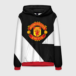 Толстовка-худи мужская Манчестер Юнайтед полосы, цвет: 3D-красный