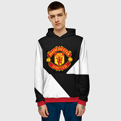 Толстовка-худи мужская Манчестер Юнайтед полосы, цвет: 3D-красный — фото 2