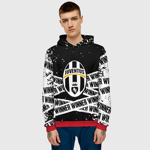 Мужская толстовка Juventus подедитель краски / 3D-Красный – фото 3