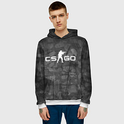 Толстовка-худи мужская Эмблема CS GO, цвет: 3D-белый — фото 2
