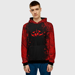 Толстовка-худи мужская Эмблема hitman на черном фоне, цвет: 3D-черный — фото 2