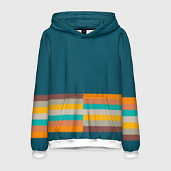 Толстовка-худи мужская Индиго и шумовой градиент заката с текстурой, цвет: 3D-белый