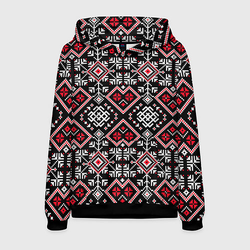 Мужская толстовка Славянский орнамент обережный / 3D-Черный – фото 1