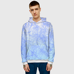 Толстовка-худи мужская В инее, цвет: 3D-белый — фото 2