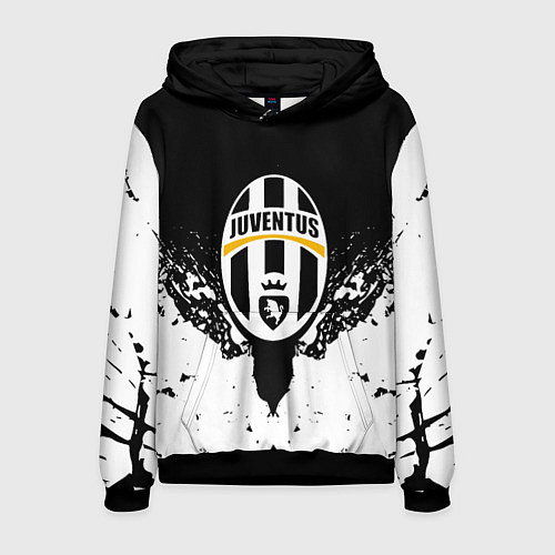 Мужская толстовка Ювентус краски всплеск текстура / 3D-Черный – фото 1