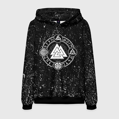 Мужская толстовка Валькнут и символы в круге / 3D-Черный – фото 1