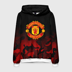 Толстовка-худи мужская Манчестер Юнайтед камуфляж текстура, цвет: 3D-белый