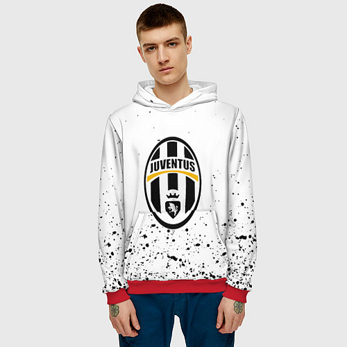 Мужская толстовка Juventus краски текстура всплеск / 3D-Красный – фото 3