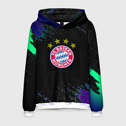 Толстовка-худи мужская Бавария Мюнхен краски текстура, цвет: 3D-белый