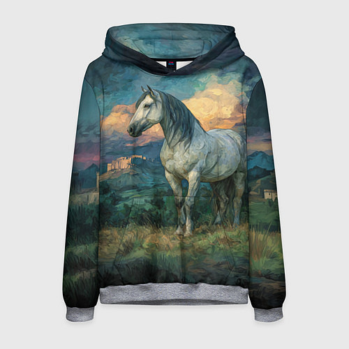 Мужская толстовка Конь маслом / 3D-Меланж – фото 1