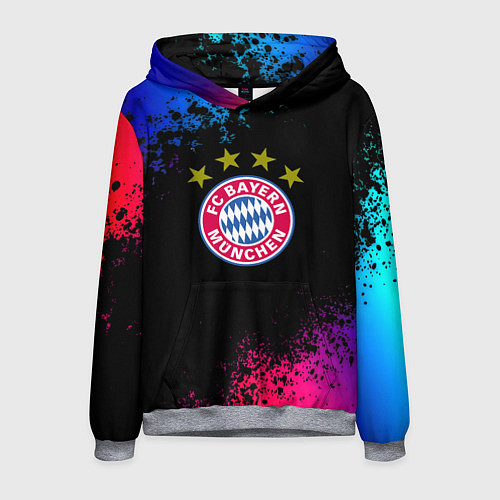 Мужская толстовка Бавария Мюнхен краски неон градиент / 3D-Меланж – фото 1