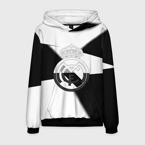 Мужская толстовка Реал Мадрид геометрия полосы / 3D-Черный – фото 1