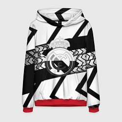 Толстовка-худи мужская Реал Мадрид краски полосы, цвет: 3D-красный