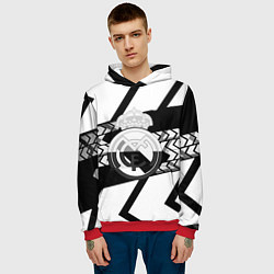 Толстовка-худи мужская Реал Мадрид краски полосы, цвет: 3D-красный — фото 2