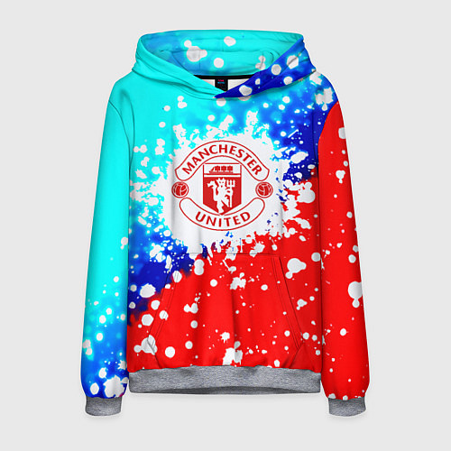 Мужская толстовка Манчестер Юнайтед неон / 3D-Меланж – фото 1
