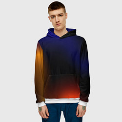 Толстовка-худи мужская Color black red blue, цвет: 3D-белый — фото 2