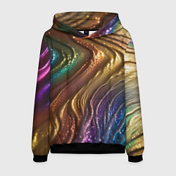 Толстовка-худи мужская Сморщенные складочки жидкости, цвет: 3D-черный