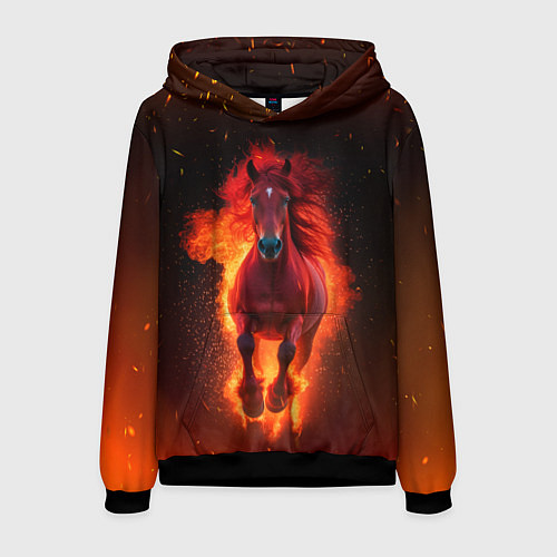 Мужская толстовка Огонь а не лошадь / 3D-Черный – фото 1
