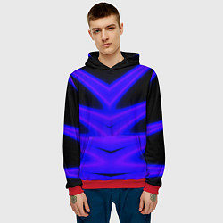 Толстовка-худи мужская Color neon blue, цвет: 3D-красный — фото 2
