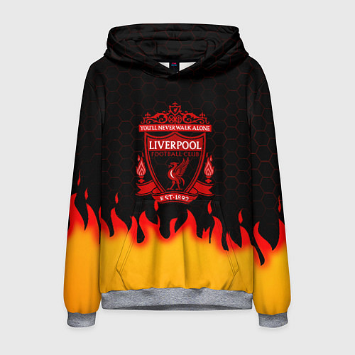 Мужская толстовка Liverpool огонь спорт / 3D-Меланж – фото 1