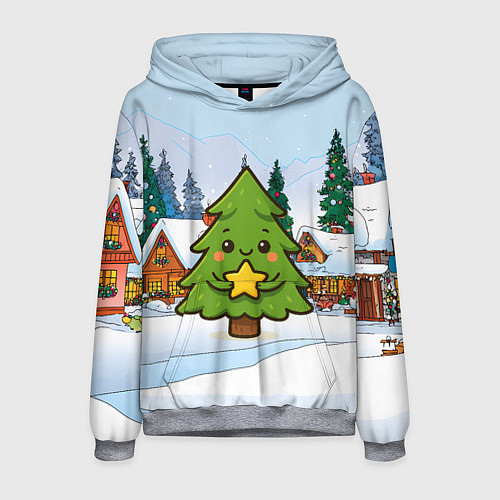 Мужская толстовка Милая елочка со звездой / 3D-Меланж – фото 1
