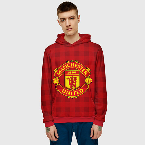 Мужская толстовка Manchester United / 3D-Красный – фото 3