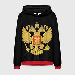 Толстовка-худи мужская Герб России: золото, цвет: 3D-красный