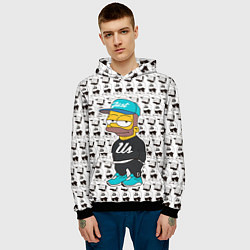 Толстовка-худи мужская Bart Just Us, цвет: 3D-черный — фото 2