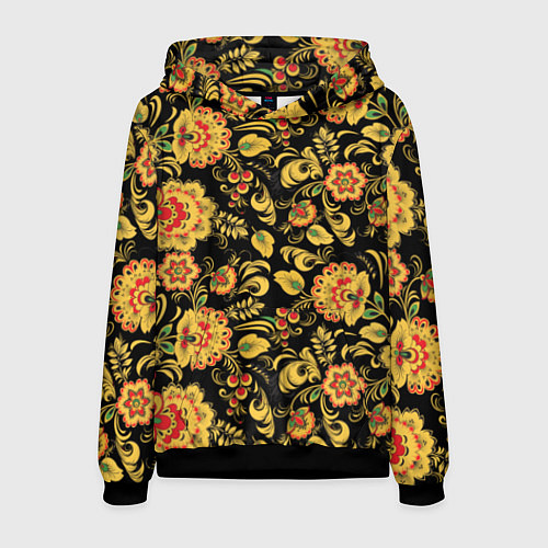 Мужская толстовка Хохлома / 3D-Черный – фото 1