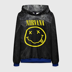 Толстовка-худи мужская Nirvana Smoke, цвет: 3D-синий