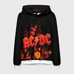 Толстовка-худи мужская AC/DC Flame, цвет: 3D-белый