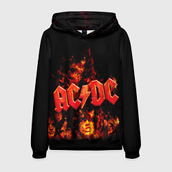Толстовка-худи мужская AC/DC Flame цвета 3D-черный — фото 1
