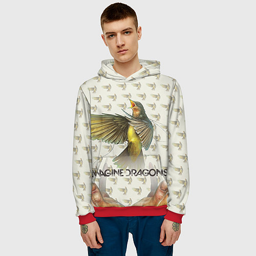 Мужская толстовка Imagine Dragons: Fly / 3D-Красный – фото 3