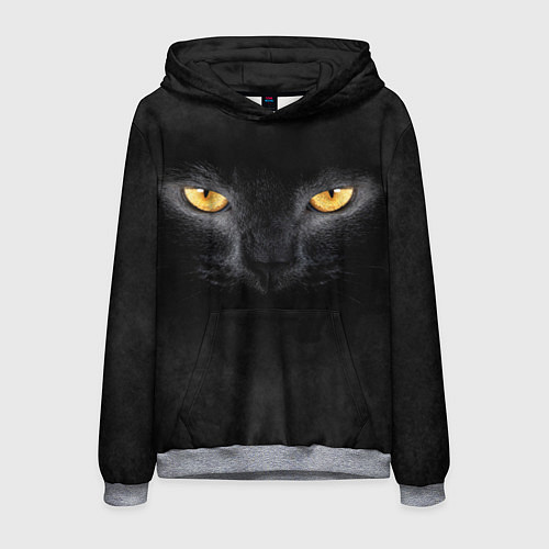 Мужская толстовка Черная кошка / 3D-Меланж – фото 1