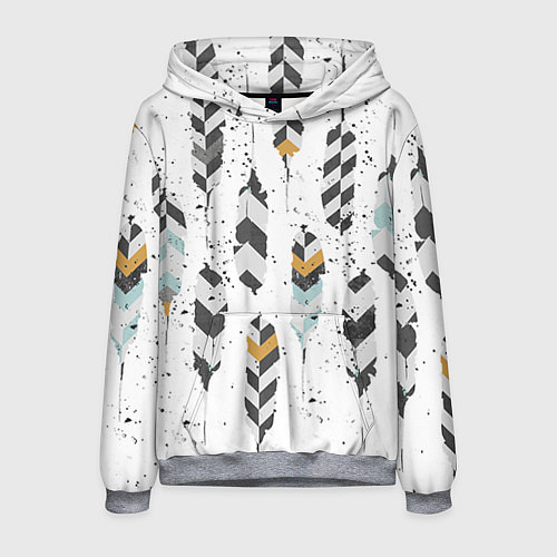 Мужская толстовка Перья / 3D-Меланж – фото 1