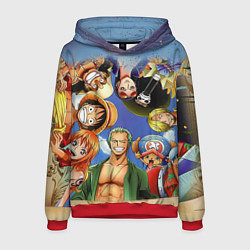 Толстовка-худи мужская One Piece, цвет: 3D-красный