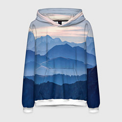 Толстовка-худи мужская Горы, цвет: 3D-белый