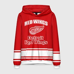 Толстовка-худи мужская Detroit red wings, цвет: 3D-белый