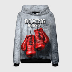 Толстовка-худи мужская Boxing Russia, цвет: 3D-черный