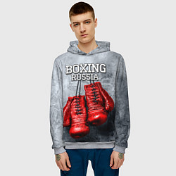 Толстовка-худи мужская Boxing Russia, цвет: 3D-меланж — фото 2