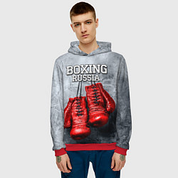 Толстовка-худи мужская Boxing Russia, цвет: 3D-красный — фото 2