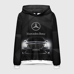 Толстовка-худи мужская Mercedes, цвет: 3D-белый