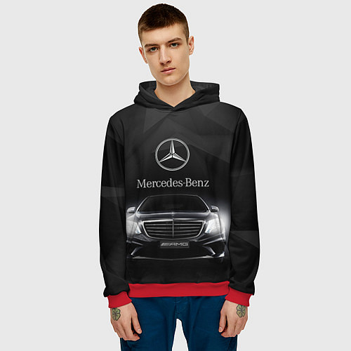 Мужская толстовка Mercedes / 3D-Красный – фото 3