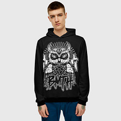 Толстовка-худи мужская BMTH Owl, цвет: 3D-черный — фото 2