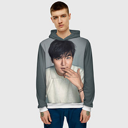 Толстовка-худи мужская Lee Min Ho, цвет: 3D-белый — фото 2