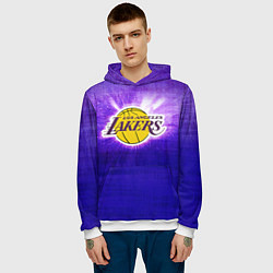Толстовка-худи мужская Los Angeles Lakers, цвет: 3D-белый — фото 2