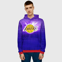 Толстовка-худи мужская Los Angeles Lakers, цвет: 3D-красный — фото 2