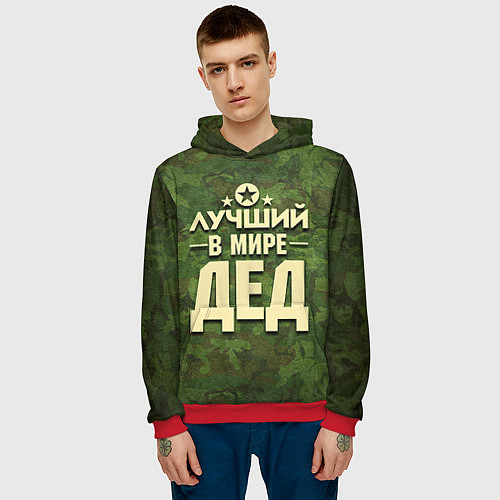 Мужская толстовка Лучший в мире дед / 3D-Красный – фото 3