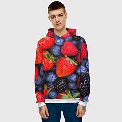 Толстовка-худи мужская Berries, цвет: 3D-белый — фото 2